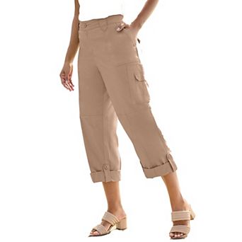 Roaman's Women's Plus Size Petite Plus Size Convertible Cargo Pants