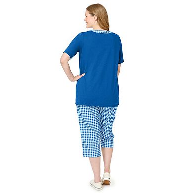 Woman Within Plus Size 2-Piece Tunic Capri Set