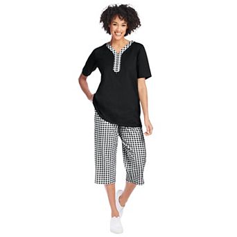 Woman Within Plus Size 2 pc Tunic Capri Set
