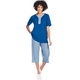 Woman Within Plus Size 2 pc Tunic Capri Set