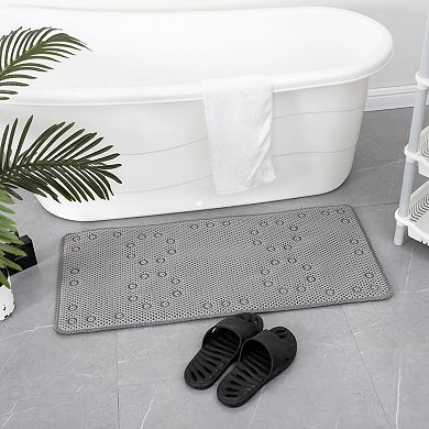 36 in. x 17 in. Non Skid Double Foam Bath Mat With 58 Suction Cups