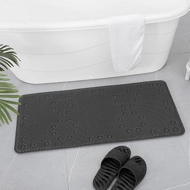36 in. x 17 in. Non Skid Double Foam Bath Mat With 58 Suction Cups