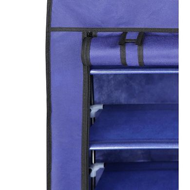 4 Tier Shoe Rack with Side Pocket Holds 24 Shoes