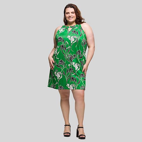 Женские платья 24Seven Plus Size 24Seven Comfort Apparel Knee Length Sleeveless Floral Print Keyhole Dress