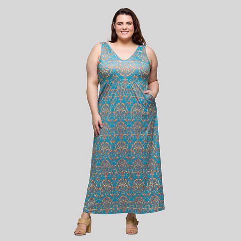 Женские платья 24Seven Plus Size 24Seven Comfort Apparel Geometric Sleeveless V-Neck Pocket Maxi Dress