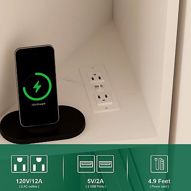 Corner Tv Stand for Tvs Up to 55 Inch with Power Outlet