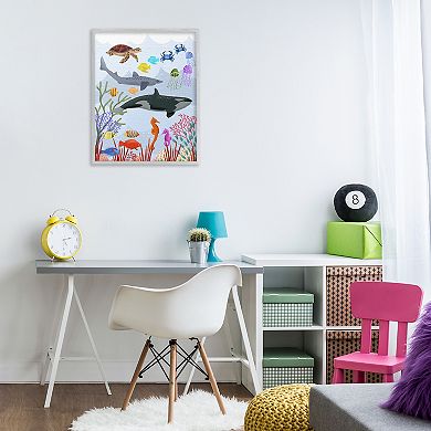 Stupell Home Decor Aquatic Animals Underwater Framed Giclee Wall Art