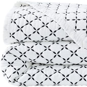 Lands' End Embroidered Diamond Double Voile Quilt or Euro Sham