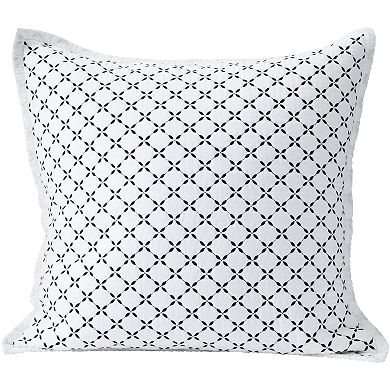Lands' End Embroidered Diamond Double Voile Quilt or Euro Sham