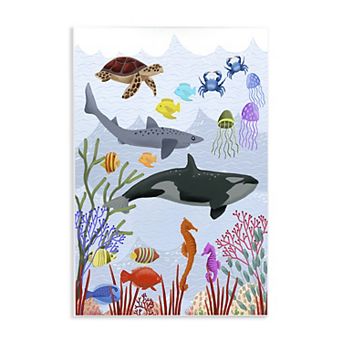 Stupell Home Decor Aquatic Animals Underwater Plaque Wall Art