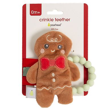 Pearhead Gingerbread Man Crinkle Teether & Rattle