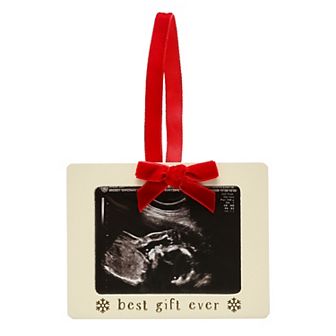 Pearhead Wooden Best Gift Ever Sonogram Christmas Ornament