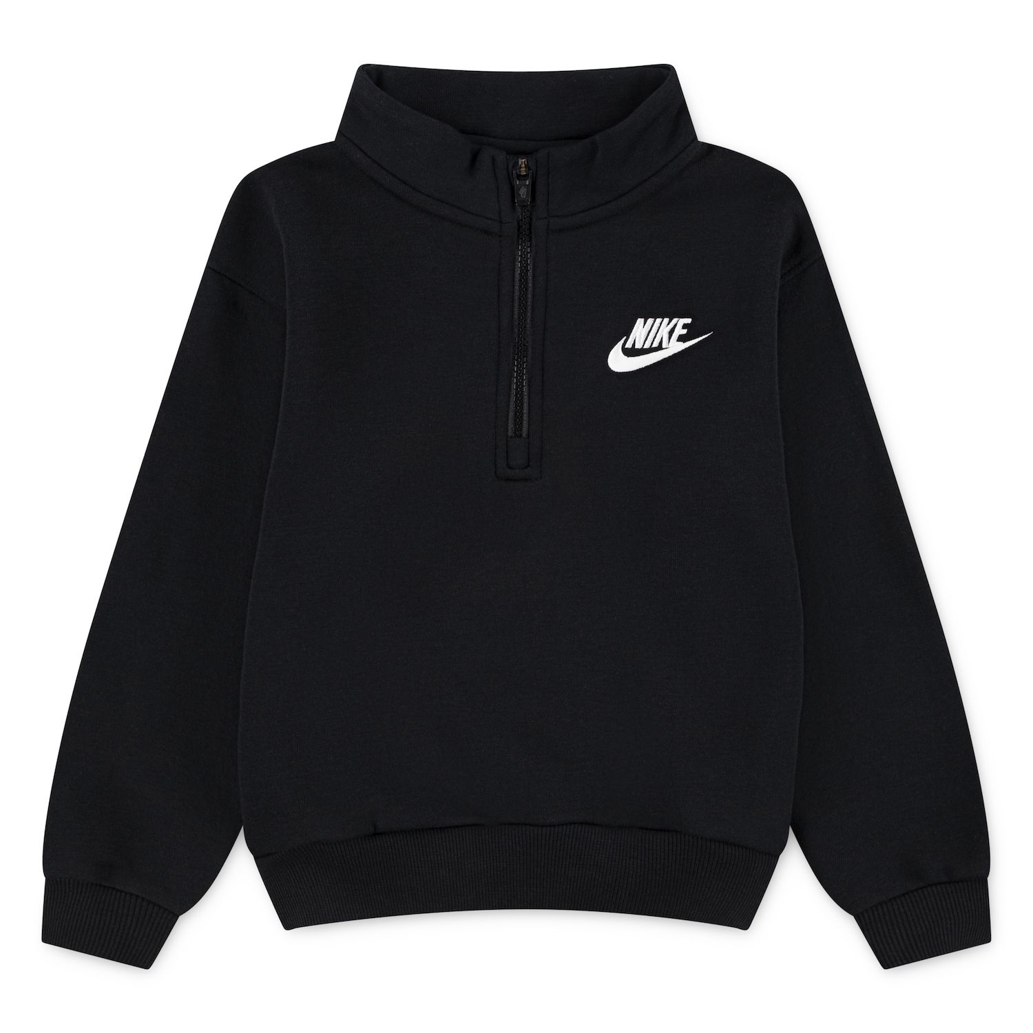 Топ Nike на молнии до груди с длинным рукавом для мальчиков 4-7, цвет: Чёрный — фото 1