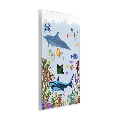 Stupell Home Decor Sharks & Fish Underwater Wall Plaque