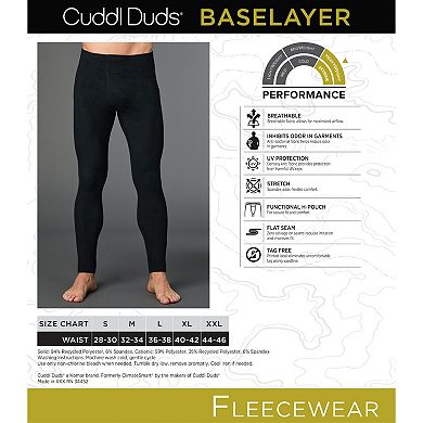 Men's Cuddl Duds Heavyweight Fleecewear Performance Base Layer Pants