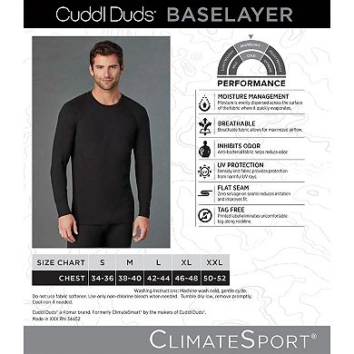 Cuddl Duds® Midweight ClimateSport Performance Base Layer Crew Top