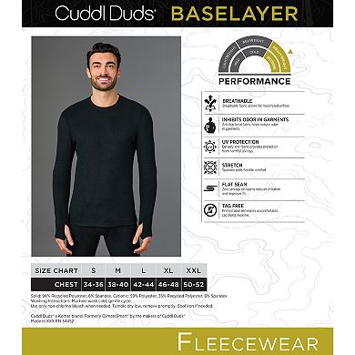 Men's Cuddl Duds® Heavyweight Fleecewear Performance Base Layer Crew Top