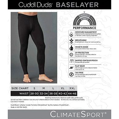 Men's Cuddl Duds® Midweight ClimateSport Performance Base Layer Pant