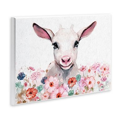 Stupell Home Decor Baby Sheep & Pink Flowers Plaque Wall Art
