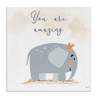 Stupell Home Decor You Are Amazing Elephant Canvas Wall Art
