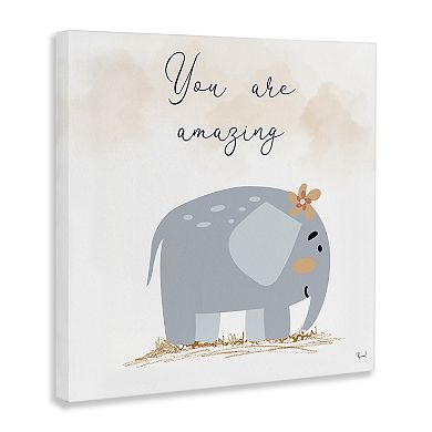 Stupell Home Decor You Are Amazing Elephant Canvas Wall Art