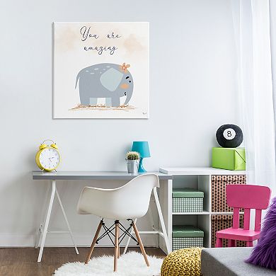 Stupell Home Decor You Are Amazing Elephant Canvas Wall Art