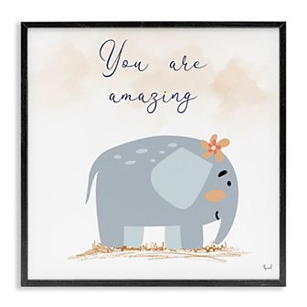 Stupell Home Decor You Are Amazing Elephant Framed Giclee Wall Art