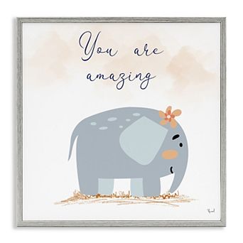 Stupell Home Decor You Are Amazing Elephant Framed Giclee Wall Art
