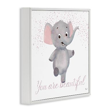 Stupell Home Decor You Are Beautiful Elephant Framed Giclee Wall Art