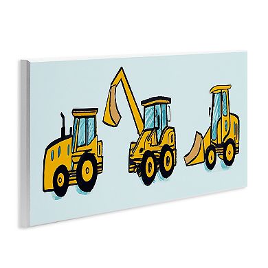 Stupell Home Decor Bulldozers on Blue Plaque Wall Art