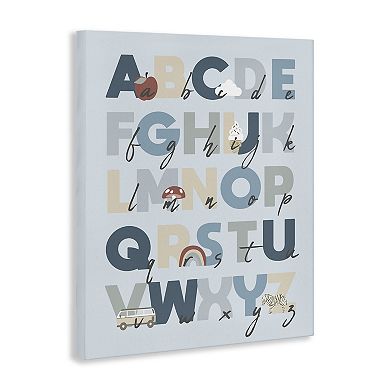 Stupell Home Decor Soft Blue Alphabet Chart Canvas Wall Art