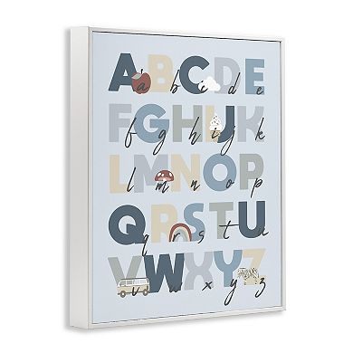 Stupell Home Decor Soft Blue Alphabet Chart Framed Giclee Wall Art
