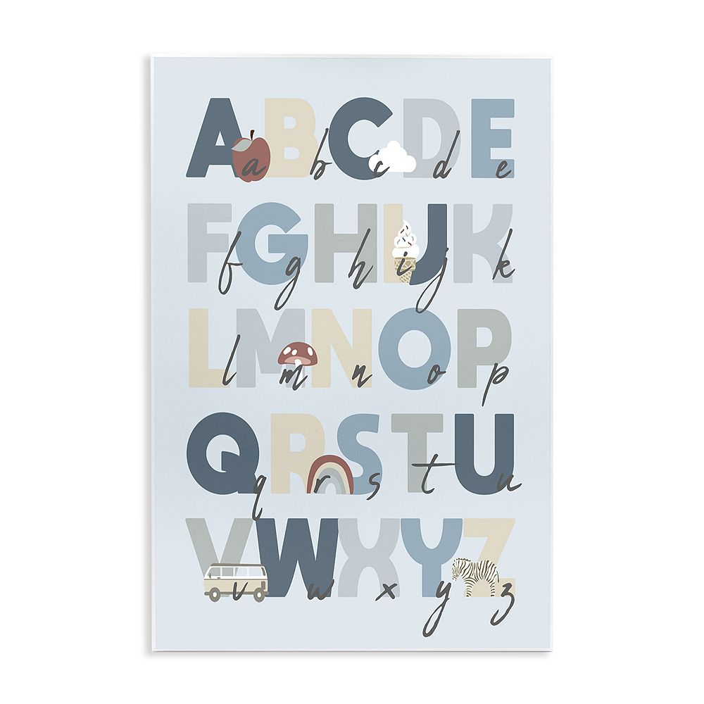 Stupell Home Decor Soft Blue Alphabet Chart Plaque Wall Art
