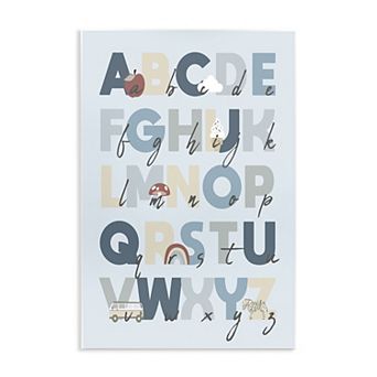 Stupell Home Decor Soft Blue Alphabet Chart Plaque Wall Art