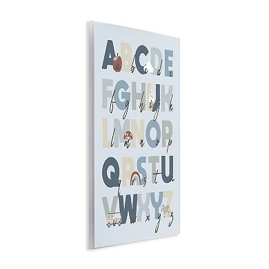 Stupell Home Decor Soft Blue Alphabet Chart Plaque Wall Art