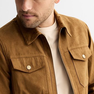 Men's Apt. 9® Faux Suede Trucker Jacket