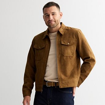 Men's Apt. 9® Faux Suede Trucker Jacket
