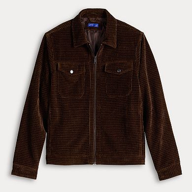 Men's Apt. 9 Textured Zip Front Jacket