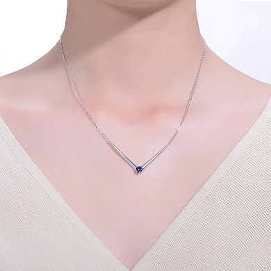 Sterling Silver Cubic Zirconia Chevron Layering Necklace
