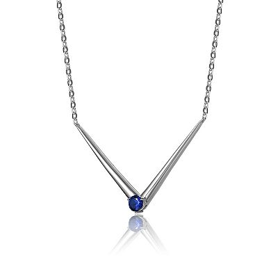 Sterling Silver Cubic Zirconia Chevron Layering Necklace