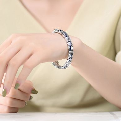 Sterling Silver Cubic Zirconia Link Bracelet