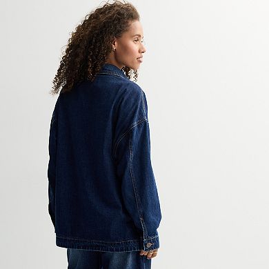 Juniors' Project Indigo Oversized Denim Jacket