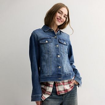 Juniors' Project Indigo Knit Denim Jacket