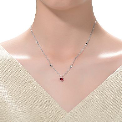 Sterling Silver Cubic Zirconia Heart Necklace