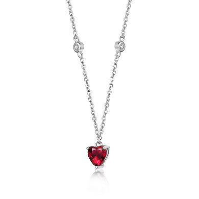 Sterling Silver Cubic Zirconia Heart Necklace