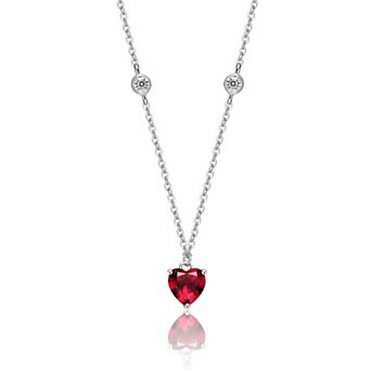 Sterling Silver Cubic Zirconia Heart Necklace