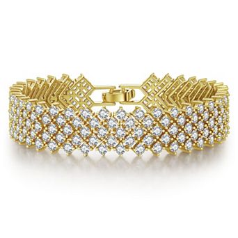 Sterling Silver Cubic Zirconia 4-Row Tennis Bracelet