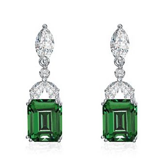 Sterling Silver Cubic Zirconia Lantern Earrings