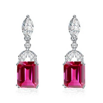 Sterling Silver Cubic Zirconia Lantern Earrings