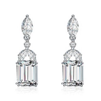 Sterling Silver Cubic Zirconia Lantern Earrings